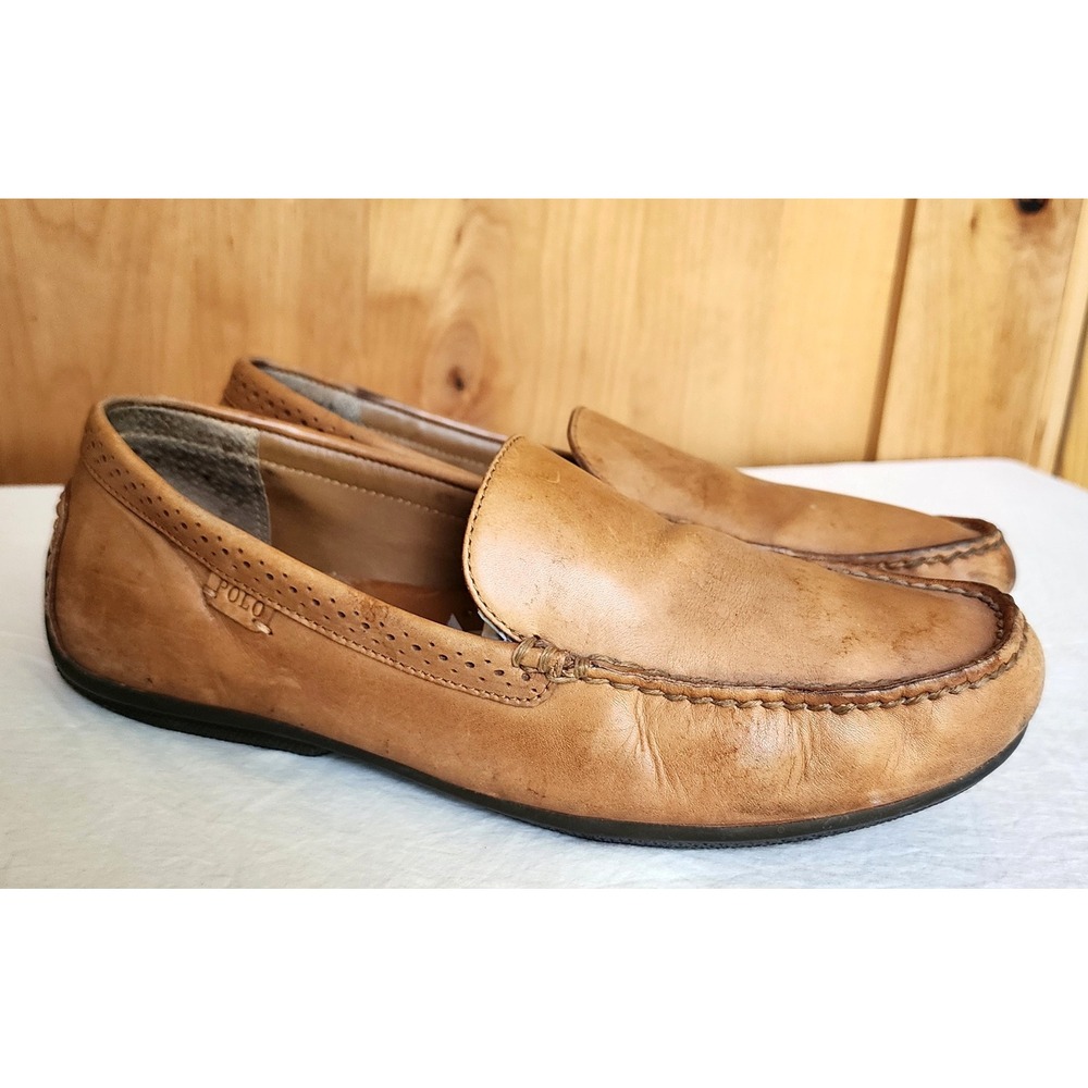 Polo Ralph Lauren US 10 Brown Leather Penny Loafers Quiet Luxury Prep School